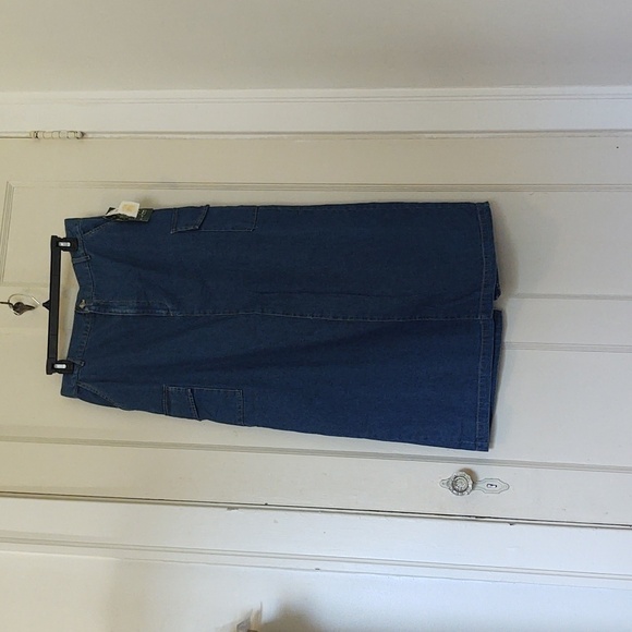 Vintage Genre Sport Petite Denim Cargo Midi Skirt Sz 14 NWT - Picture 1 of 7